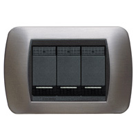 BTICINO LIVING INTERNATIONAL Placca Metallo Acciaio Spazzolato